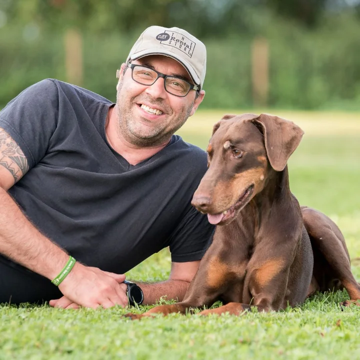 Christian Huber mit Hund